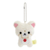 Twinkle Glory San-X Korilakkuma plush keychain featuring a white polyester character with a pouting expression
