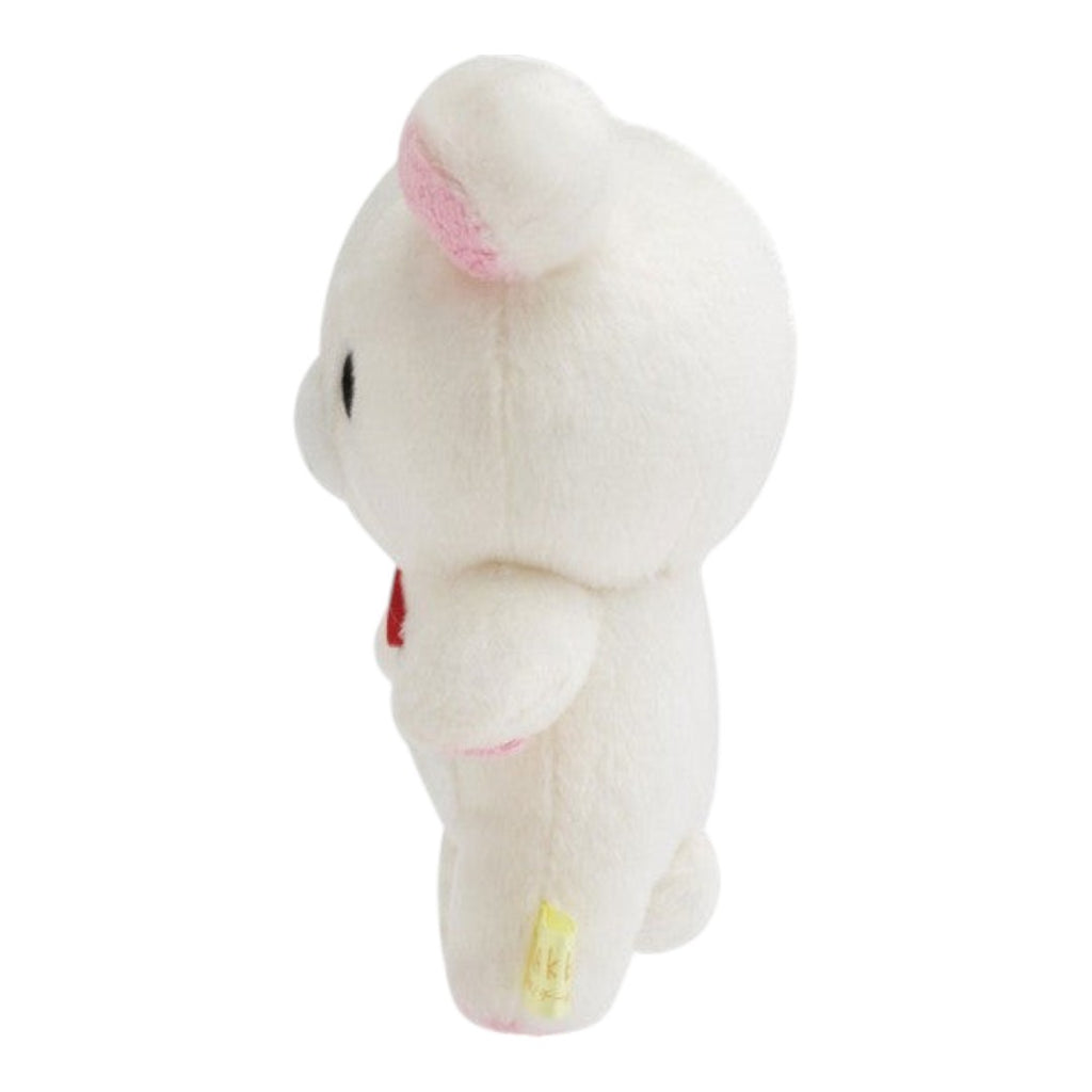 Twinkle Glory San-X Korilakkuma plush toy in a side profile view, featuring soft white polyester and pink ear detail.