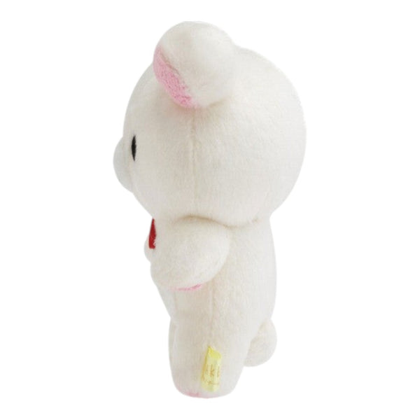 Twinkle Glory San-X Korilakkuma plush toy in a side profile view, featuring soft white polyester and pink ear detail.