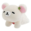 Twinkle Glory San-X Korilakkuma plush toy with sleepy expression, pink ears, and a green clover detail