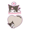 Twinkle Glory Sanrio Kuromi acrylic sticker set featuring a character sticker and a heart-shaped mirror sticker.