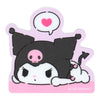 Twinkle Glory Sanrio Kuromi heart-shaped acrylic sticker with a cute character design and glossy finish