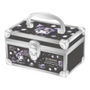 Twinkle Glory Sanrio Kuromi vanity cosmetic storage case in black with silver accents and character graphics.