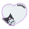 Twinkle Glory Sanrio Kuromi heart-shaped acrylic sticker with a glossy finish and cute character design