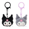 Twinkle Glory Sanrio Kuromi plush key ring pair in black and grey with matching metal clasps