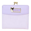 Twinkle Glory Sanrio Kuromi bifold wallet in light purple synthetic leather with a gold clasp and character emblem