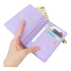 Twinkle Glory Kuromi zipper wallet in pastel purple with multiple card slots and a gold heart charm