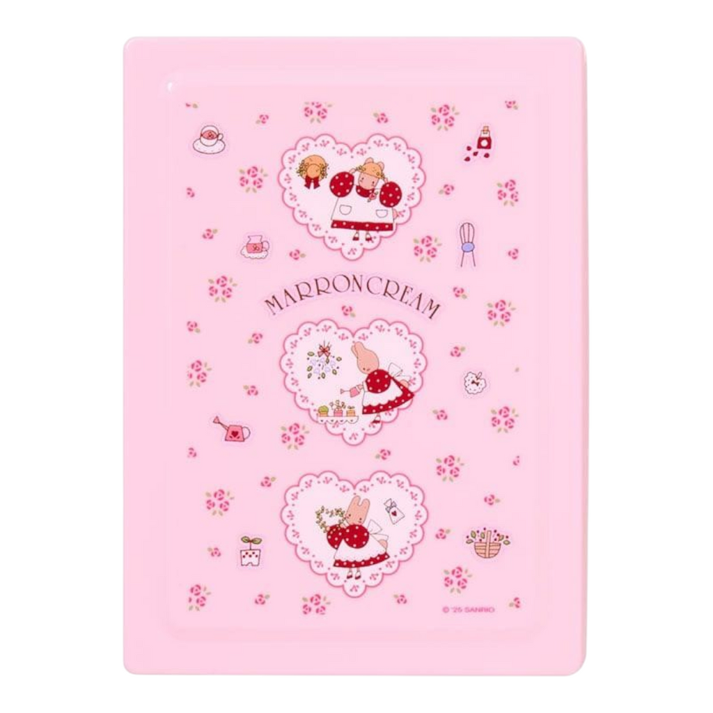 Twinkle Glory Sanrio Marron Cream stationery gift set box in pastel pink with floral heart illustrations