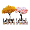 Twinkle Glory set of 8 miniature porcelain Maneki-neko lucky cat figurines in assorted colours with silk accents