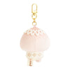 Twinkle Glory San-X Momo-chan plush keychain in soft pink polyester with gold clip and embroidered details
