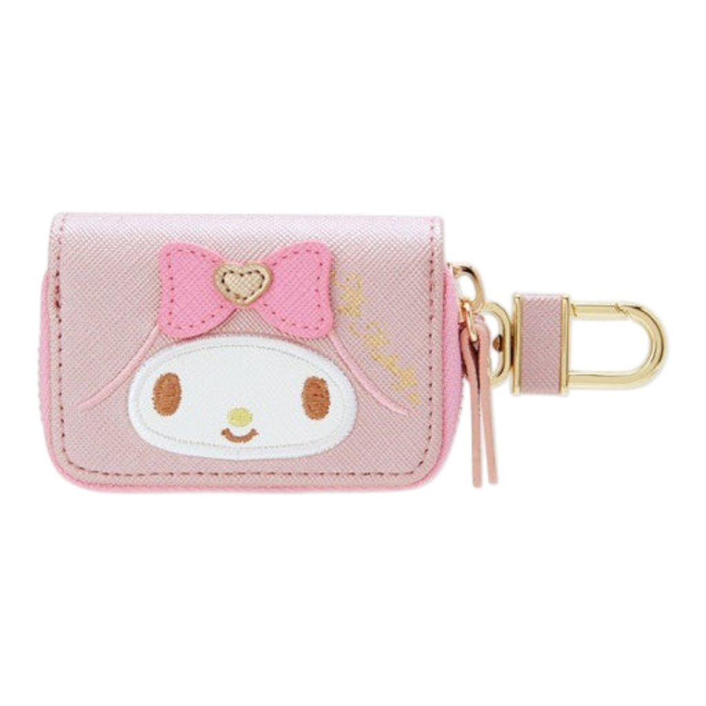 Twinkle Glory Sanrio My Melody pink PU leather key case with embroidered character face and heart bow detail