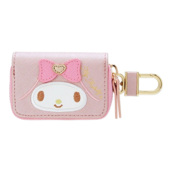Twinkle Glory Sanrio My Melody pink PU leather key case with embroidered character face and heart bow detail