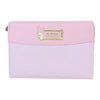 Twinkle Glory My Melody pink zipper wallet with embossed character pattern and gold-tone metal logo plaque