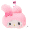 Twinkle Glory Sanrio My Melody plush key ring featuring a soft pink polyester mascot with a matching pink clip.