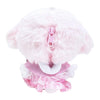 Twinkle Glory My Melody fluffy pink cape pouch keychain with a soft plush texture and secure zipper closure