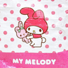 Twinkle Glory Sanrio My Melody polyethylene pouch featuring a pink polka dot pattern and My Melody character print
