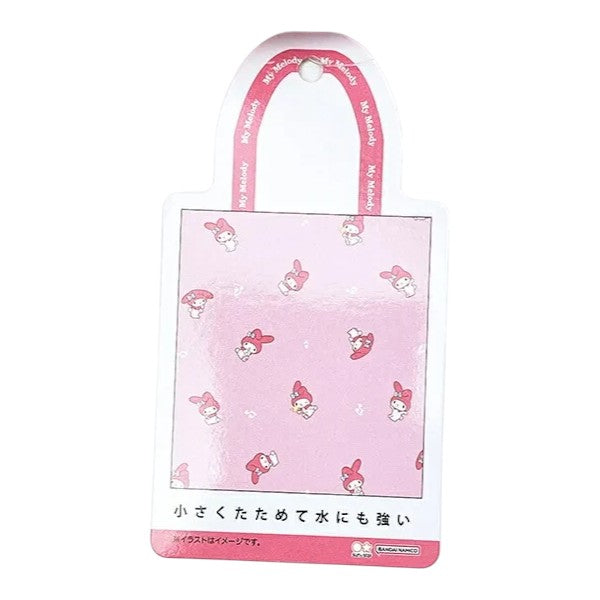 Twinkle Glory My Melody reusable polyester bag tag featuring a cute pink character pattern on a white background