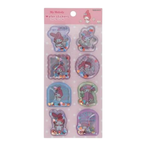 Twinkle Glory Sanrio My Melody water decal sticker sheet with shimmering sequin-filled capsules for scrapbooking