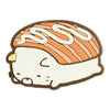 Twinkle Glory San-X Sumikko Gurashi Neko rubber magnet shaped like a cute sushi roll with salmon topping