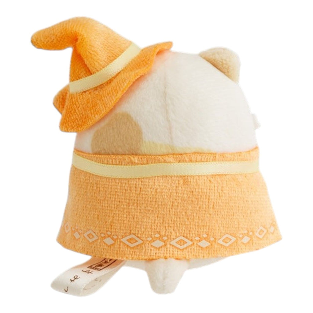 Twinkle Glory San-X Sumikko Gurashi Neko plush wearing an orange wizard hat and skirt from Kingdom of the Sky