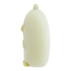 Twinkle Glory San-X Sumikko Gurashi Penguin? flocked keychain with a soft pale green velvety texture, side view
