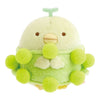 Twinkle Glory San-X Sumikko Gurashi Penguin? plush in a soft green grape costume with pom-pom details