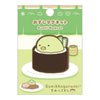 Twinkle Glory San-X Sumikko Gurashi Penguin? rubber magnet featuring the character as sushi on a display card