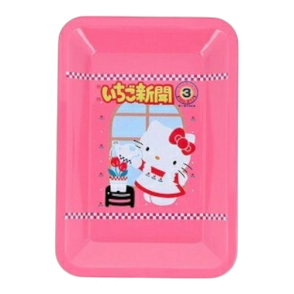 Twinkle Glory pink tin plate Hello Kitty pen tray with cute character artwork for desk organization