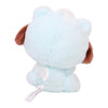 Twinkle Glory Sanrio Pochacco plush keychain in a light blue angel bear costume, back view showing soft texture