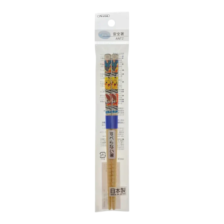 Twinkle Glory Skater bamboo chopsticks featuring Pikachu, Lucario, and Cinderace characters in 16.5cm length.