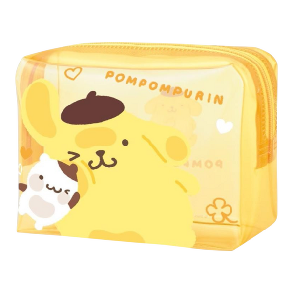 Twinkle Glory Pompompurin yellow transparent PVC travel toiletry bag with cute character print