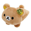 Twinkle Glory San-X Rilakkuma Chairoikoguma palm-sized plush with a green clover accessory on its ear