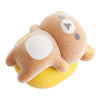 Twinkle Glory San-X Rilakkuma flocked bear figure with a soft brown velvety texture and white belly patch