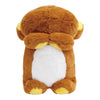 Twinkle Glory San-X Rilakkuma plush toy in a brown and white laying down pose, crafted from soft polyester.