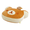 Twinkle Glory San-X Rilakkuma super mochi mochi tan and cream polyester plush pillow with a small bear topper