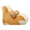 Twinkle Glory San-X Rilakkuma super mochi mochi tan and cream polyester plush pillow with a small bear topper