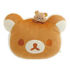 Twinkle Glory San-X Rilakkuma super mochi mochi plush pillow in tan and cream with a small bear topper