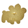 Twinkle Glory San-X Rilakkuma pin badge back view showing gold metal finish and official branding