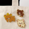 Twinkle Glory San-X Rilakkuma pin badge set of 3 featuring Chairoikoguma, Korilakkuma, and Kiiroitori in metal.