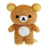 Twinkle Glory 17cm Rilakkuma plush toy in soft light-brown polyester with white belly and yellow ear and paw accents