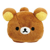 Twinkle Glory San-X Rilakkuma plush toy featuring a soft brown polyester bear head with yellow ear details