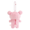 Twinkle Glory San-X Rilakkuma cherry blossom plush keychain showing the back view with a pink zipper detail