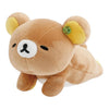 Twinkle Glory San-X Rilakkuma sleepy face plush toy in soft brown polyester with yellow ear details