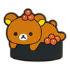 Twinkle Glory Rilakkuma rubber magnet featuring the character as salmon roe gunkan sushi from the Anytime Sushi series