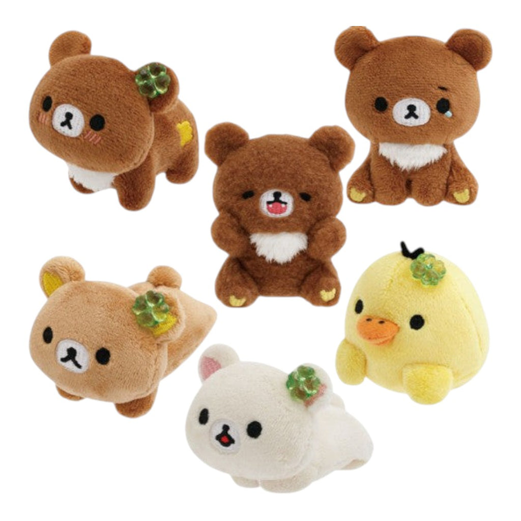 Twinkle Glory San-X Rilakkuma Chairoikoguma Kumakyun Days tenori plush collection featuring six soft polyester figures.