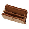 Twinkle Glory San-X Rilakkuma polyester travel wallet in brown with multiple internal compartments and zip closure