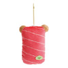 Twinkle Glory Rilakkuma tuna sushi hanging plush keychain with soft pink and white striped fabric and gold ball chain