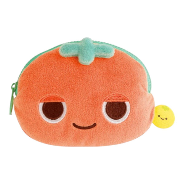 Twinkle Glory San-X Uso Tantei Tomanto plush pouch in orange, featuring a cute detective tomato character design.