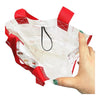Twinkle Glory Sanrio characters reusable polyester bag with white interior and vibrant red handles