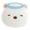 Twinkle Glory San-X Sumikko Gurashi Shirokuma polar bear plush badge with a blue angel halo